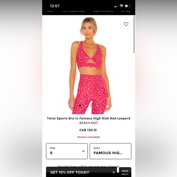 Beach riot sports bra size large - Picture 4 of 4